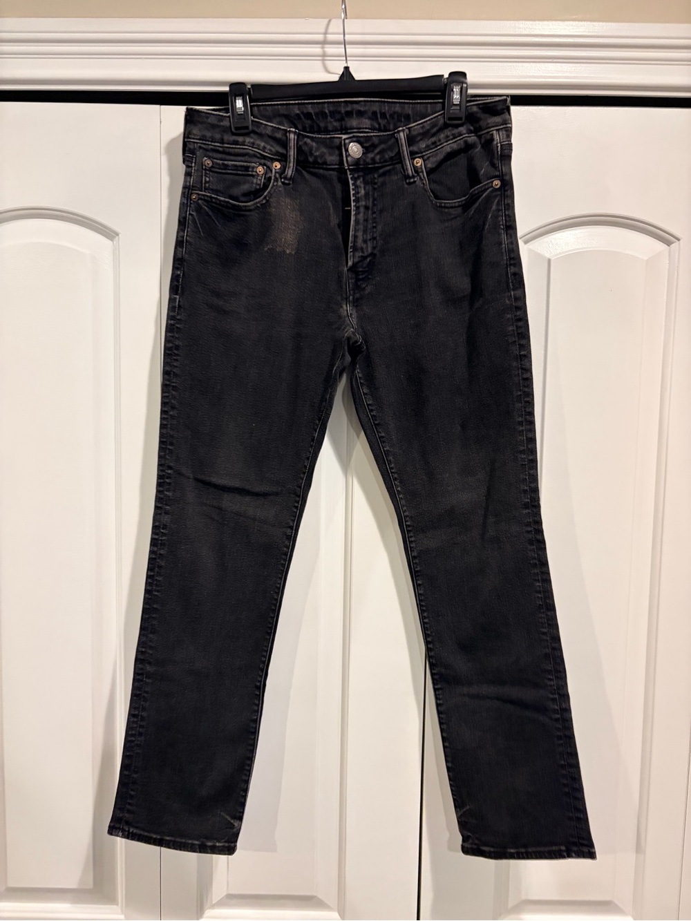 American Eagle Men's Black Straight-Leg Jeans